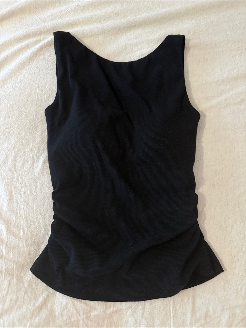 OGL Black Ribbed Elastic Open Back Bra Tank